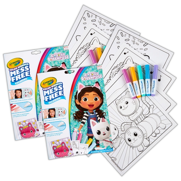Color Wonder Coloring Pad & Markers, Gabbys Dollhouse, 2PK
